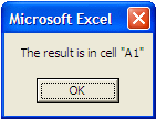 Message box Excel